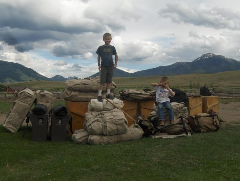 Kids Posing - Yellowstone horse pack trips